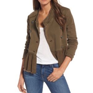 Free People ruffle-hem military jacket